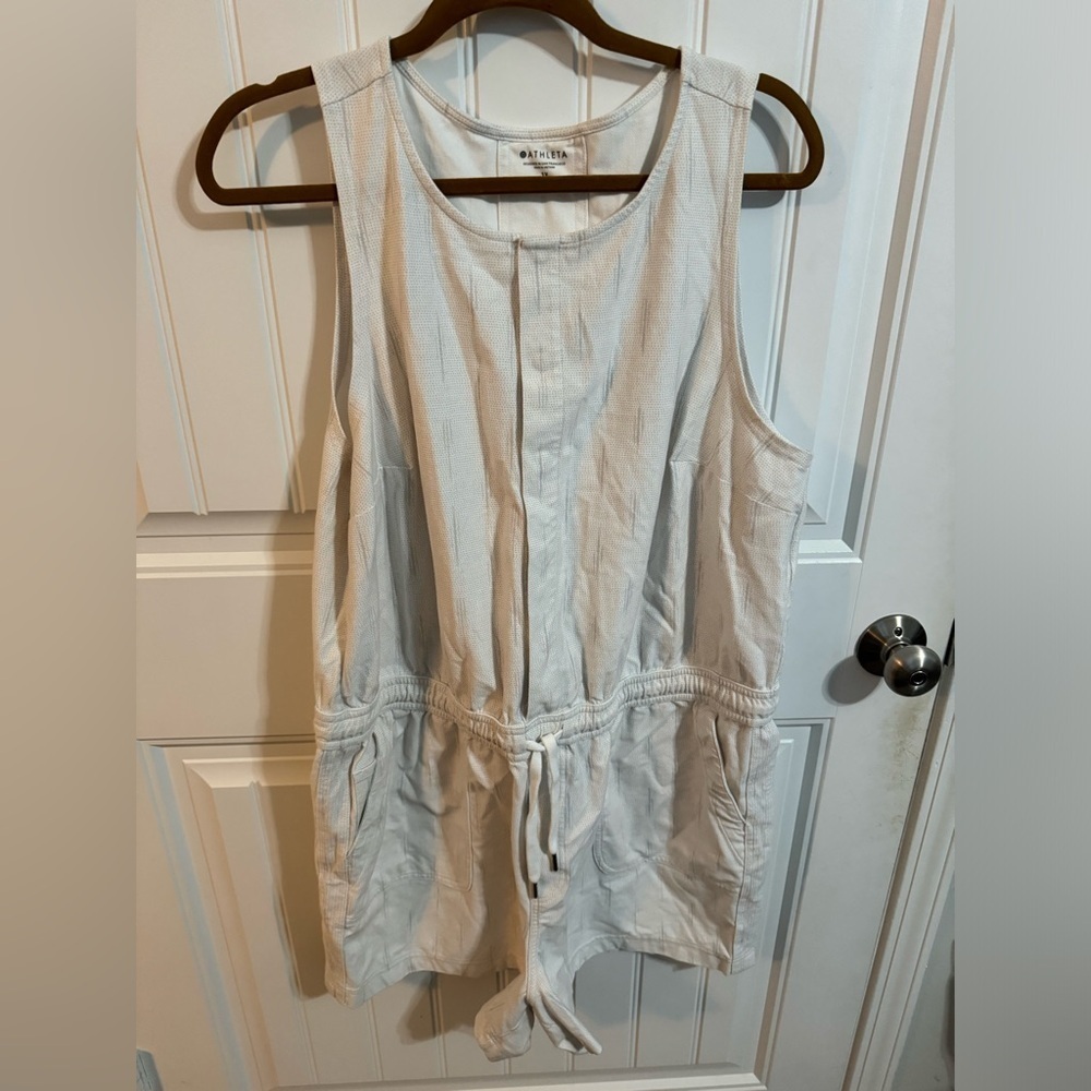 Athleta Farallon Printed Romper Spliced Magic Veil Gray - Picture 2 of 7